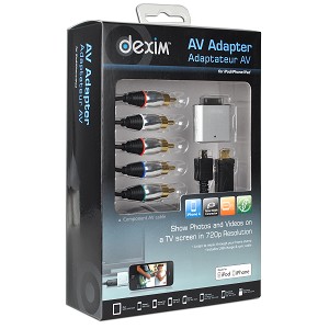 Dexim DWA037 Audio/Video Adapter w/Component Cable For iPad-iPho
