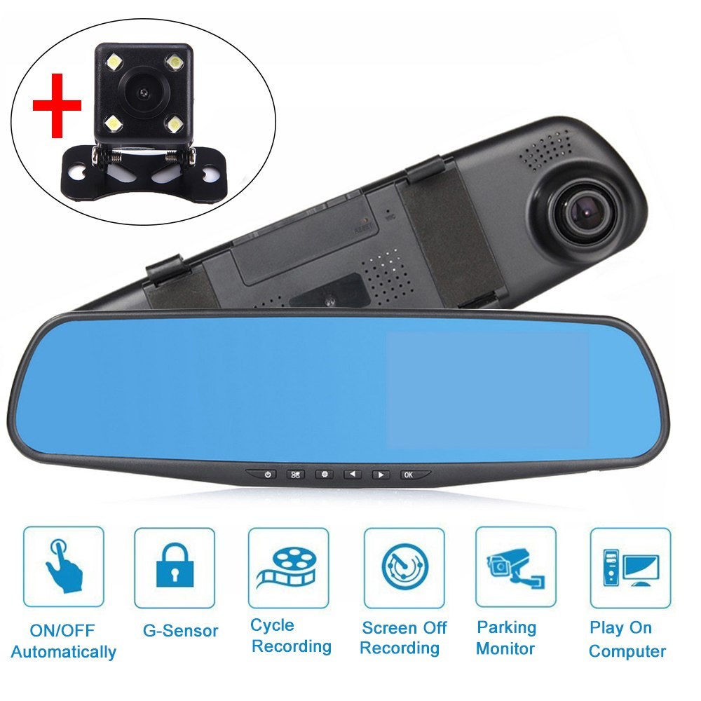 4.3 inch Dual Camera Rearview Mirror Monitor