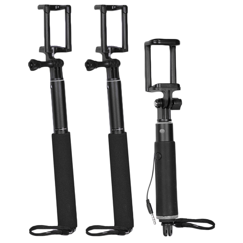 Bluetooth & Wired Selfie Stick Extendable Monopod 3Pack